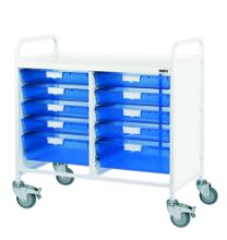 Trolley Vista 100 (Sunflower) 8 Single/2 Double Blue Trays