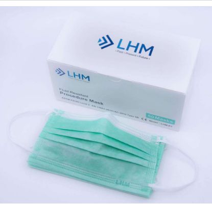 Face Mask Looped Type Iir Green Fluid Resistant Procedure Mask x 50