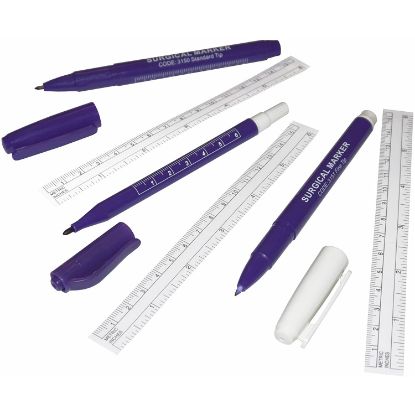 Skin Marker Pen Sterile Standard Tip With Flexi Ruler X25