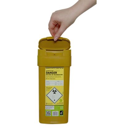 Sharps Bin+Lid 0.6Ltr Eco Yellow