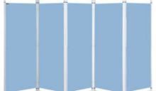 Curtain For Screen Disposable 5 Panel (Sunflower) Sky Blue